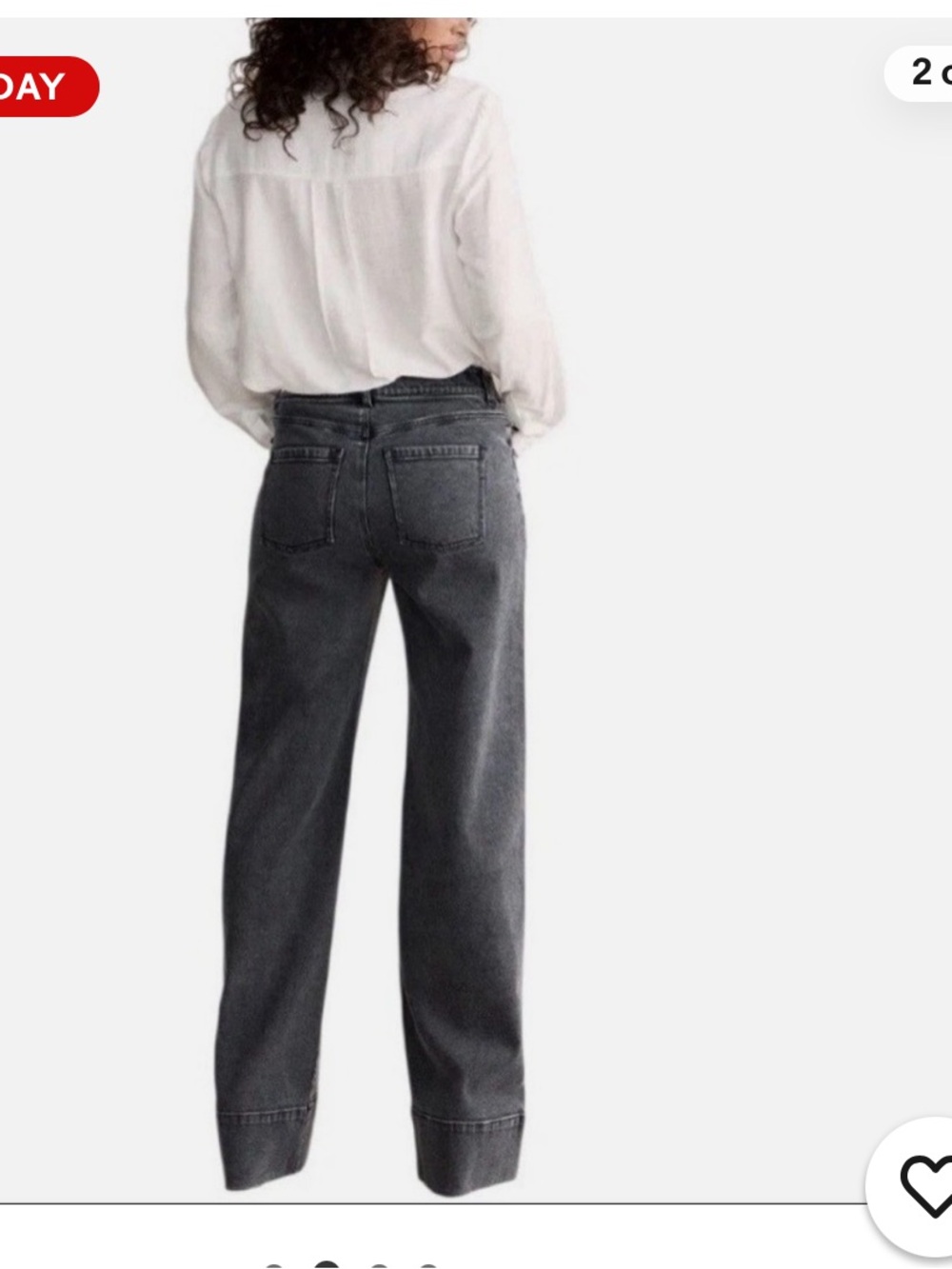 CAbi High-Rise Wide-Leg Jeans — Charcoal Lenox jeans - Picture 2 of 3